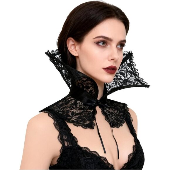 Women Black Victorian Collar Gothic Accessories Cosplay Vampire Costume main image 5